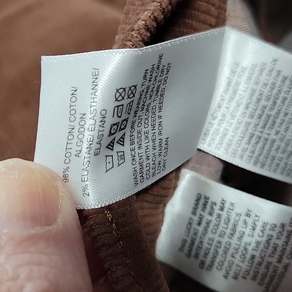 NWOT Lucky Brand Size 2 Chocolate Corduroy Trousers Flare - Picture 4 of 8